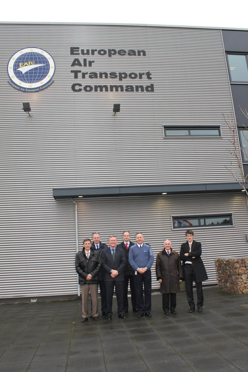 The EATC and OCCAR delegation at EATC building, inmidst the Commander, Major General Pascal Valentin The EATC and OCCAR delegation at EATC building, inmidst the Commander, Major General Pascal Valentin
