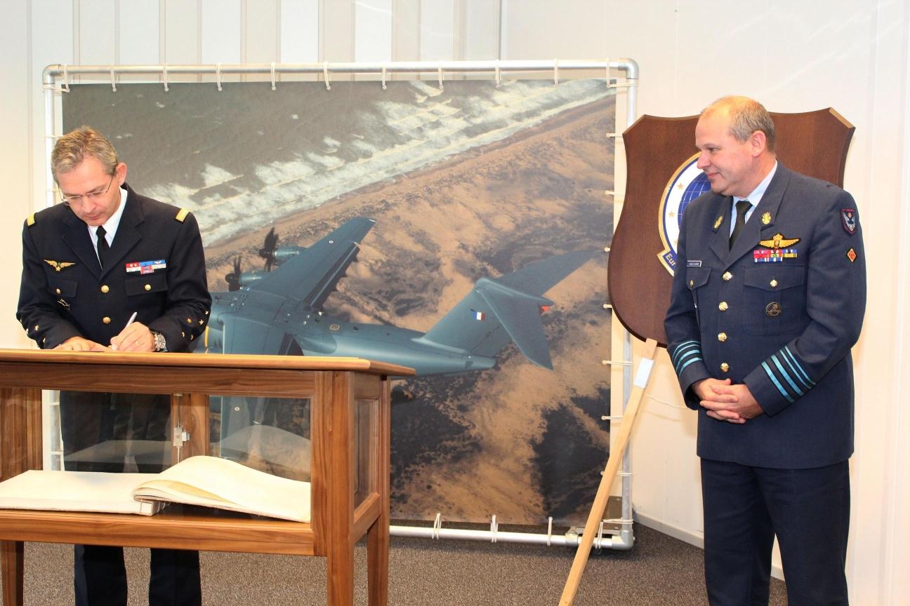 General Van de Voorde watches General Mercier signing the FOC certificate General Van de Voorde watches General Mercier signing the FOC certificate