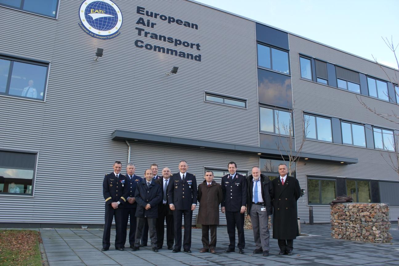 The EATC and OCCAR delegation at EATC building, inmidst the Commander, Major General Pascal Valentin The EATC and OCCAR delegation at EATC building, inmidst the Commander, Major General Pascal Valentin