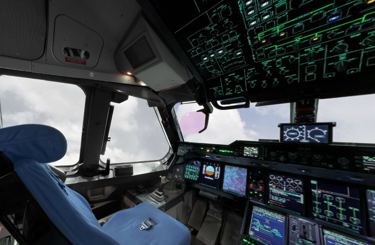Pilots seat in A400M cockpit Pilots seat in A400M cockpit