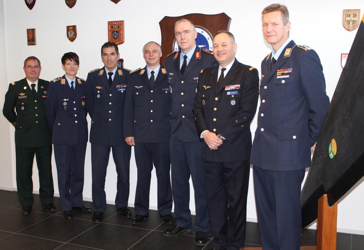Both delegations, from the right Colonel Dr. Bressem, General Valentin, General Dr. Brandenstein Both delegations, from the right Colonel Dr. Bressem, General Valentin, General Dr. Brandenstein